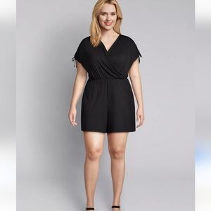 Lane Bryant Elegant Black Wrap Jumpsuit Romper Plus Size 18/20